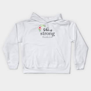 She is strong Kids Hoodie